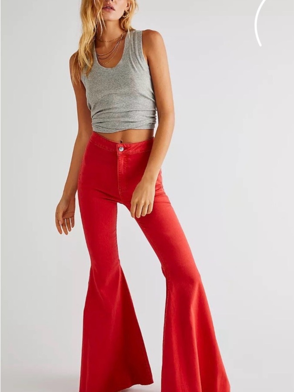 We The Free People Red Just Float On Flare Jeans 26